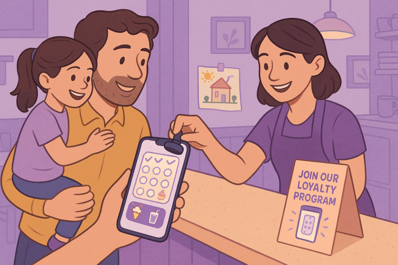 Tarjeta de fidelidad digital para restaurantes familiares